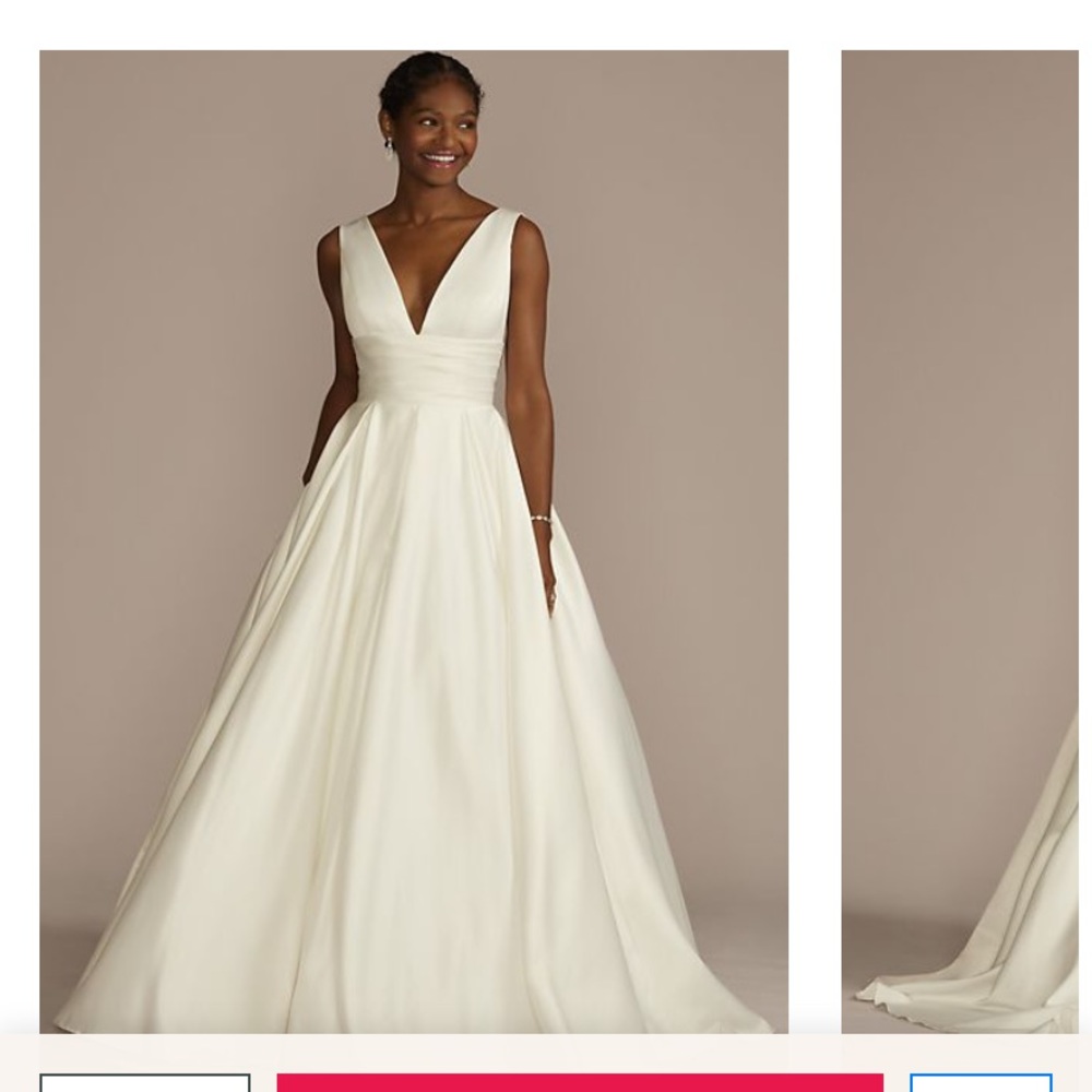 Plunging V Neck Wedding Dress